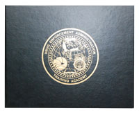 black leatherette certificate holder with gold foil imprinting