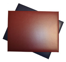 Burgundy and navy turned edge 11 by 14 diploma covers