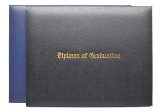 Padded diploma covers with gold foil