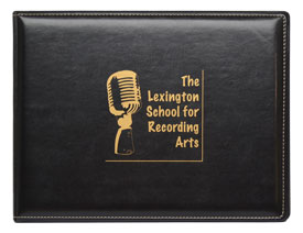 seal and stitched black vinyl diploma cover
