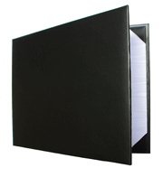 black turned edge leatherette diploma cover