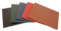 blue, green, red, black and tan bonded leather diploma covers