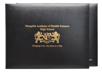 gold foil stamped diploma covers with individual names
