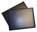 Black and navy leatherette tent style diploma cover