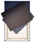 Blue and black textured linen diploma cover