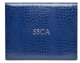Midnight blue reptile textured leatherette certificate holder