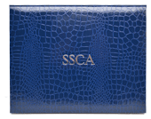 alligator textured glossy blue diploma cover