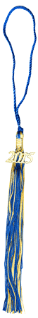 Royal blue and gold tassels