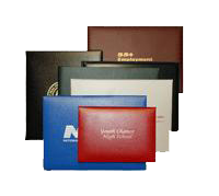 diploma covers in various colors sizes and materials